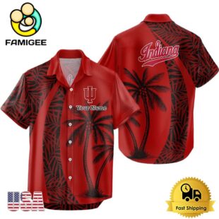 NCAA Indiana Hoosiers Palm Tree Logo Custom Hawaiian Shirt