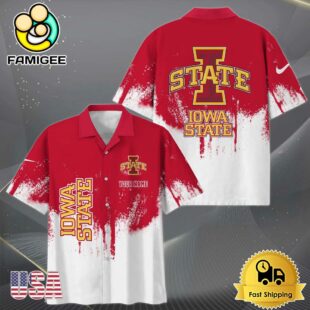 NCAA Iowa State Cyclones Custom Paint Splatter Logo Hawaiian Shirt