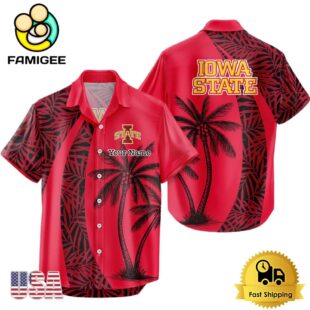 NCAA Iowa State Cyclones Palm Tree Logo Custom Hawaiian Shirt
