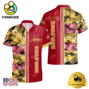 NCAA Iowa State Cyclones Tropical Floral Design Hawaiian Shirt