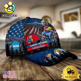 NCAA Kansas Jayhawks Mascot Logo Custom Name Baseball Cap