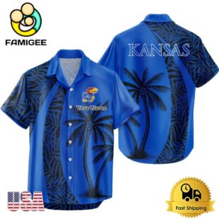 NCAA Kansas Jayhawks Palm Tree Logo Custom Hawaiian Shirt