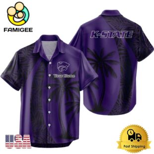 NCAA Kansas State Wildcats Palm Tree Logo Custom Hawaiian Shirt