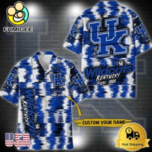 NCAA Kentucky Wildcats Custom Ikat Hawaiian Shirt