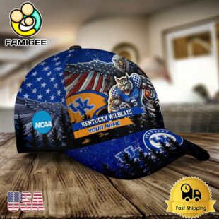 NCAA Kentucky Wildcats Mascot Logo Custom Name Baseball Cap