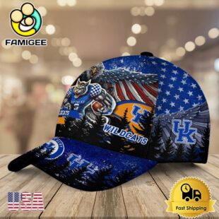 NCAA Kentucky Wildcats Mascot Logo Custom Name Baseball Cap
