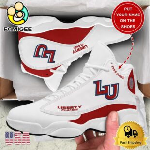 NCAA Liberty Flames football New Team Logo Custom Air Jordan 13 Shoes
