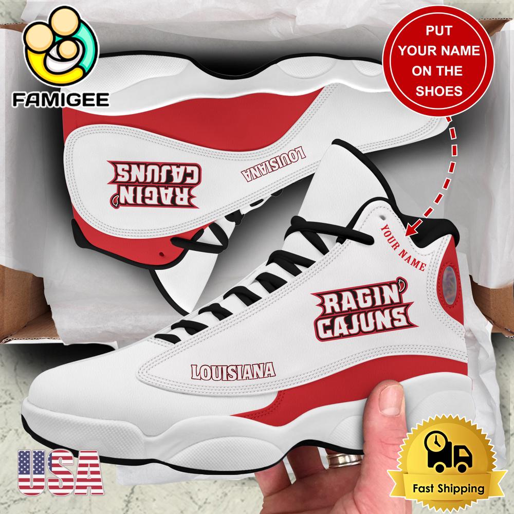 NCAA Louisiana Ragin' Cajuns football New Team Logo Custom Air Jordan 13 Shoes NCAA Louisiana Ragin' Cajuns football New Team Logo Custom Air Jordan 13 Shoes