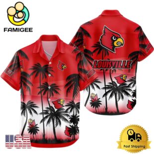 NCAA Louisville Cardinals Coconut Forest Tropical Style Hawaiian Shirt