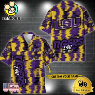NCAA LSU TIGERS Custom Ikat Hawaiian Shirt