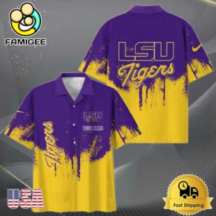 NCAA LSU TIGERS Paint Splatter Custom Hawaiian Shirt