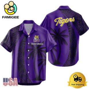 NCAA LSU TIGERS Palm Tree Logo Custom Hawaiian Shirt