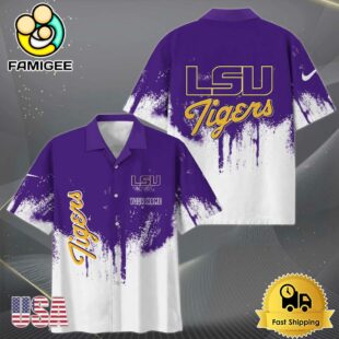 NCAA LSU TIGERSCustom Paint Splatter Logo Hawaiian Shirt