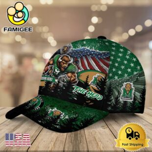 NCAA Marshall Thundering Herd Mascot Logo Custom Name Baseball Cap