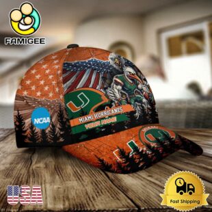 NCAA Miami Hurricanes Mascot Logo Custom Name Baseball Cap