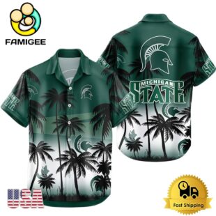 NCAA Michigan State Spartans Coconut Forest Tropical Style Hawaiian Shirt