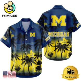 NCAA Michigan Wolverines Coconut Forest Tropical Style Hawaiian Shirt
