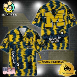 NCAA Michigan Wolverines Custom Ikat Hawaiian Shirt