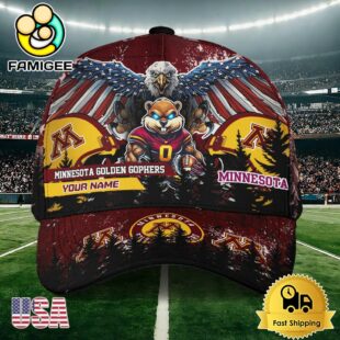 NCAA Minnesota Golden Gophers Mascot Logo Custom Name Baseball Cap