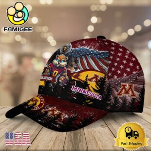 NCAA Minnesota Golden Gophers Mascot Logo Custom Name Baseball Cap