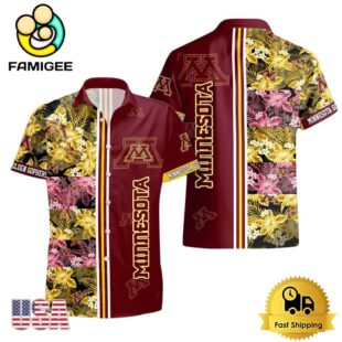 NCAA Minnesota Golden Gophers Tropical Floral Design Hawaiian Shirt