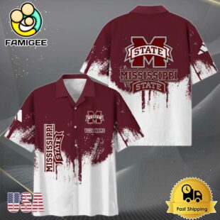 NCAA Mississippi State Bulldogs Custom Paint Splatter Logo Hawaiian Shirt