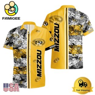 NCAA Missouri Tigers Tropical Floral Design Hawaiian Shirt