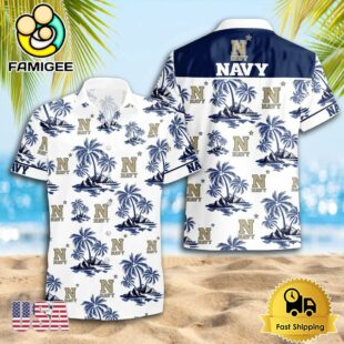 NCAA Navy Midshipmen Logo Best Mens Hawaiian Shirts