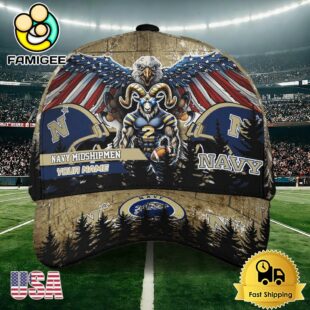 NCAA Navy Midshipmen Mascot Logo Custom Name Baseball Cap