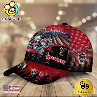 NCAA NC State Wolfpack Mascot Logo Custom Name Baseball Cap
