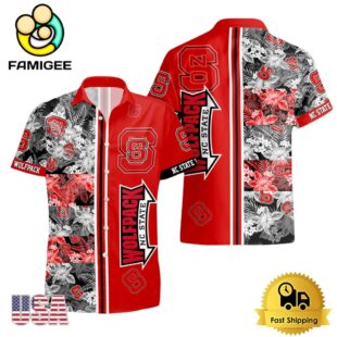 NCAA NC State Wolfpack Tropical Floral Design Hawaiian Shirt