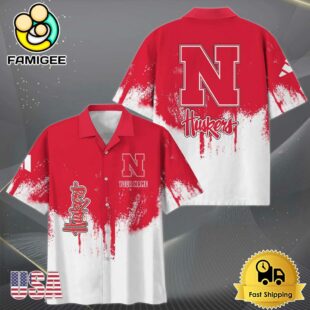 NCAA Nebraska Cornhuskers Custom Paint Splatter Logo Hawaiian Shirt
