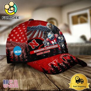 NCAA Nebraska Cornhuskers Mascot Logo Custom Name Baseball Cap