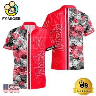 NCAA Nebraska Cornhuskers Tropical Floral Design Hawaiian Shirt