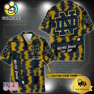 NCAA Notre Dame Fighting Irish Custom Ikat Hawaiian Shirt