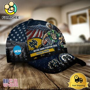 NCAA Notre Dame Fighting Irish Mascot Logo Custom Name Baseball Cap
