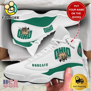 NCAA Ohio Bobcats New Team Logo Custom Air Jordan 13 Shoes