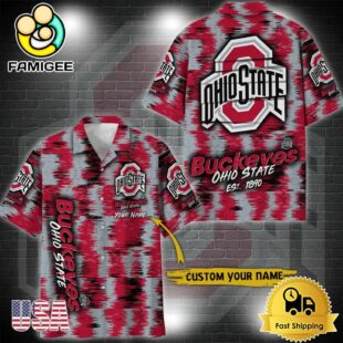 NCAA Ohio State Buckeyes Custom Ikat Hawaiian Shirt
