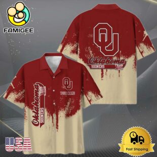 NCAA Oklahoma Sooners Paint Splatter Custom Hawaiian Shirt