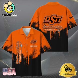 NCAA Oklahoma State Cowboys Paint Splatter Custom Hawaiian Shirt