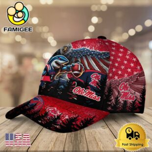 NCAA Ole Miss Rebels Mascot Logo Custom Name Baseball Cap