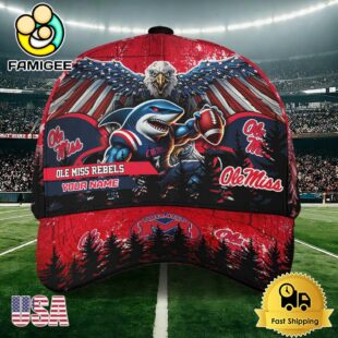 NCAA Ole Miss Rebels Mascot Logo Custom Name Baseball Cap