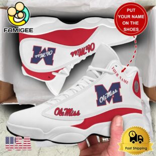 NCAA Ole Miss Rebels New Team Logo Custom Air Jordan 13 Shoes
