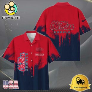 NCAA Ole Miss Rebels Paint Splatter Custom Hawaiian Shirt