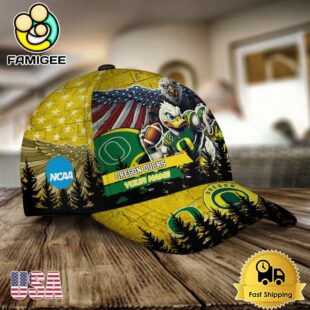 NCAA Oregon Ducks Mascot Logo Custom Name Baseball Cap