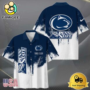 NCAA Penn State Nittany Lions Custom Paint Splatter Logo Hawaiian Shirt