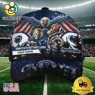 NCAA Penn State Nittany Lions Mascot Logo Custom Name Baseball Cap