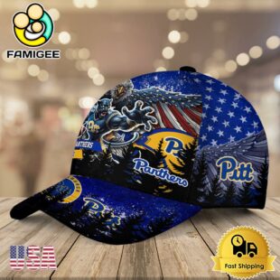 NCAA Pittsburgh Panthers Mascot Logo Custom Name Baseball Cap