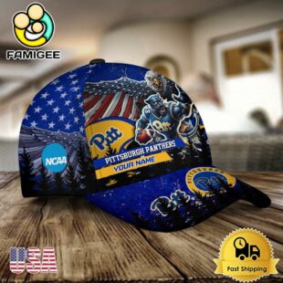 NCAA Pittsburgh Panthers Mascot Logo Custom Name Baseball Cap