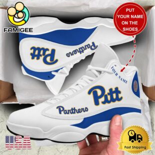 NCAA Pittsburgh Panthers New Team Logo Custom Air Jordan 13 Shoes